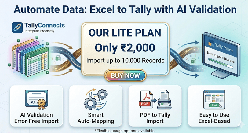 TallyConnects Lite Plan โ Only Rs 2,000, Import up to 10,000 Records